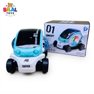 Concept 01 LED Light Musical Transparent Toy Car for Kids Fun