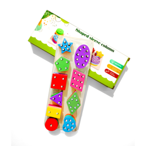 3853312508b02b072b478e3d5335babf 10-Column Wooden Geometric Shape Sorter Educational Stacking Toy For Kids