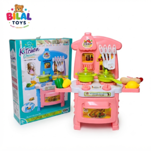 Kids Pink Kitchen Dream Playset with Cooking Accessories and Food