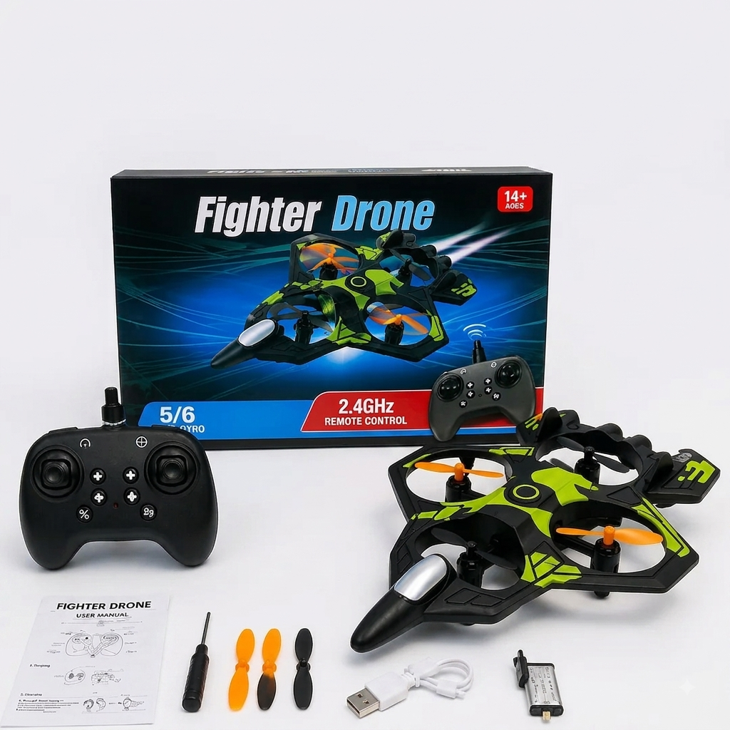 Interstellar Remote Control Fighter Plane Quadcopter Drone Toy For Kids