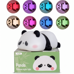 Cute Rechargeable Silicone Panda Night Light With Color Changing LED