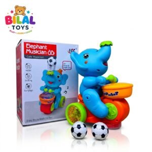 Cute Elephant Musician Bump and Go Toy With Floating Balls