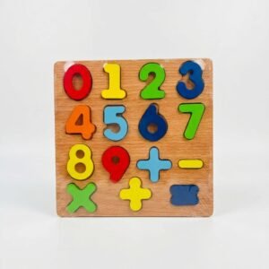 Colorful Wooden Number And Math Symbol Educational Puzzle For Kids
