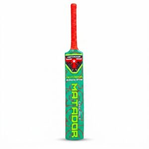 Matador Shining Star Green Cricket Bat With Red Rubber Grip