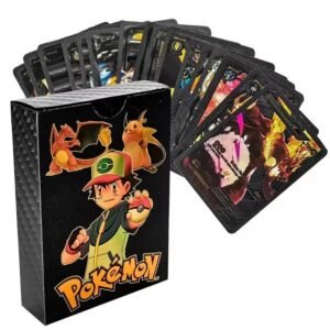 Premium Black Foil Pokemon Trading Cards Deck With Storage Box
