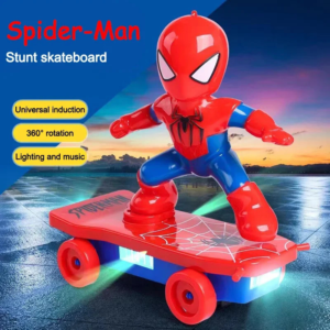 Spider-Man Stunt Skateboard Toy With 360 Rotation And Music